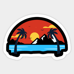 Sunset island Sticker